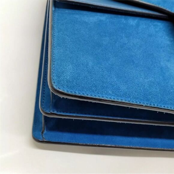 Auth Gucci Cerulean Blue Suede Dionysus Shoulder Bag Medium - Picture 6 of 9